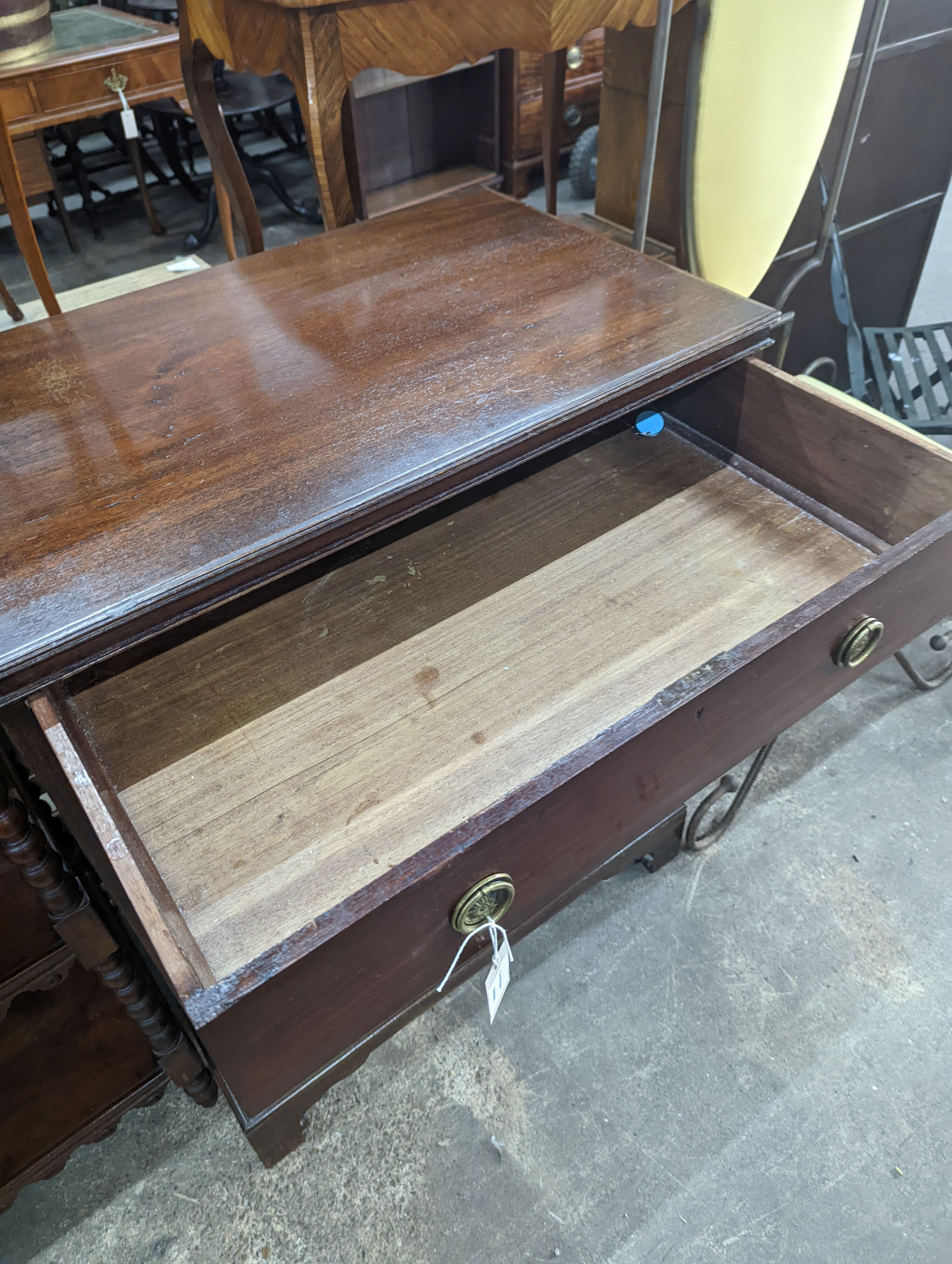 An Edwardian mahogany mahogany chest fitted four long drawers, width 78cm, depth 48cm, height 98cm